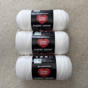 Red Heart Super Saver Soft White Yarn L 3 Pack